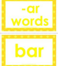cvc word cards -ar words