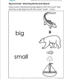 big and small pictures for kindergarten