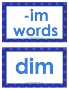 cvc word cards -im words