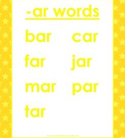 cvc words list -ar words