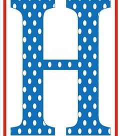 polka dot letters - uppercase h