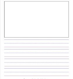 primary lined paper - portrait - 7/8" - name & picture