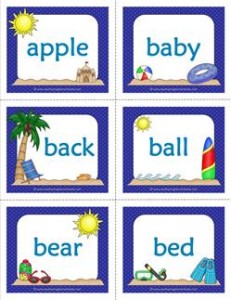 summer dolch sight word flashcards nouns