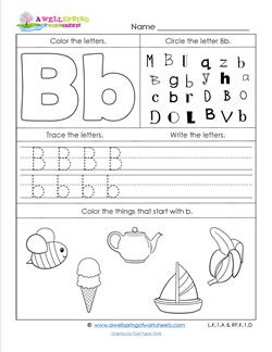 abc worksheets letter b alphabet worksheets a wellspring