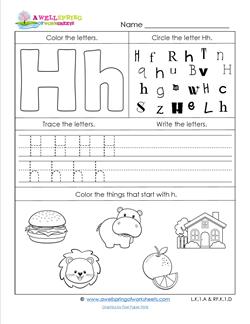ABC Worksheets Letter H Alphabet Worksheets