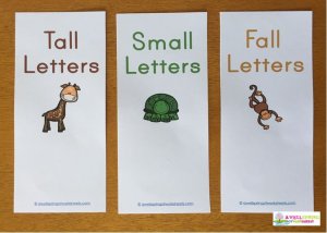 Tall Small And Fall Letters A Wellspring Of Worksheets   18 Tall Small Fall Letters Sorting Strips 300x214 