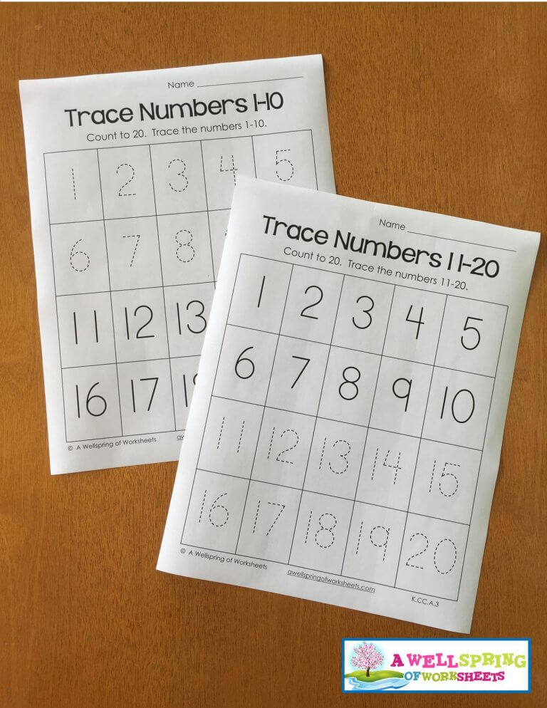 Tracing Numbers 11-20 Free Printable