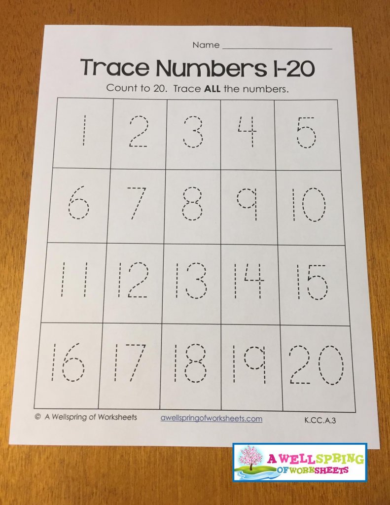 tracing numbers 1 20 worksheets blog post a wellspring