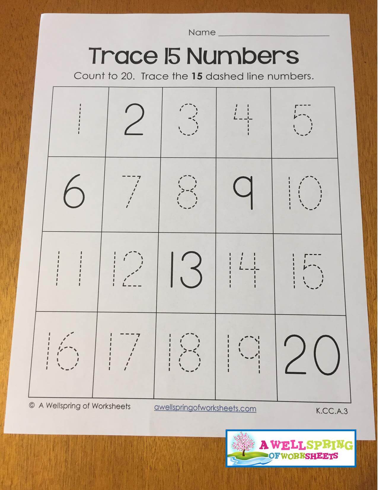 Tracing Numbers 1-20 Worksheets Blog Post | A Wellspring of Worksheets