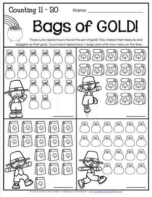 st patricks day counting 11 20 bags of gold a wellspring