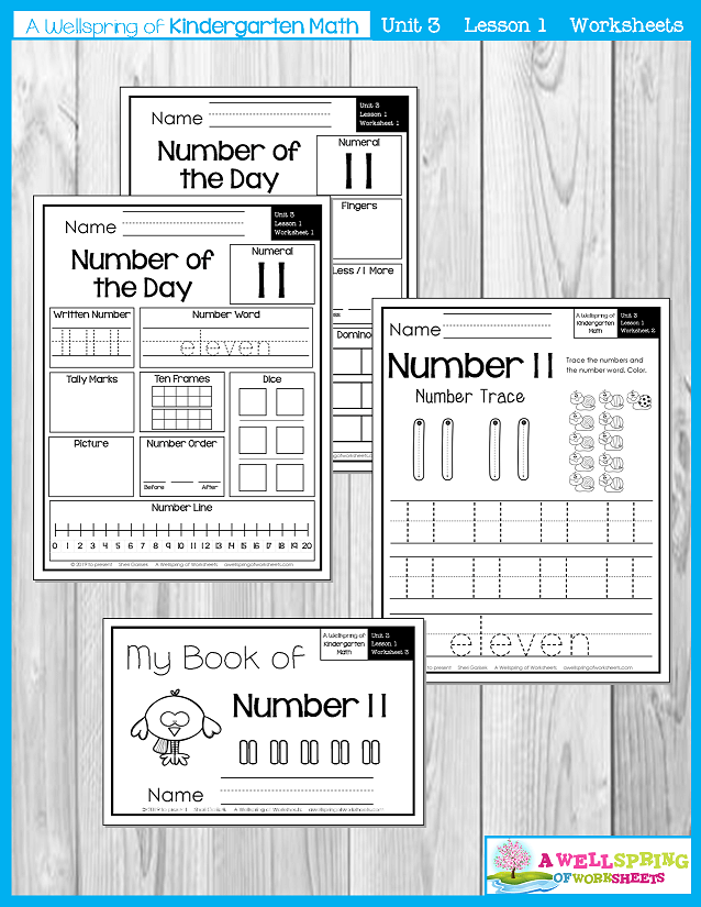 Kindergarten Math Curriculum | Numbers 11-20 | Worksheets per Lesson