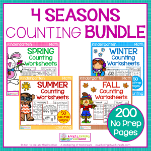 Counting Worksheets for Kindergarten by Month | A Wellspring