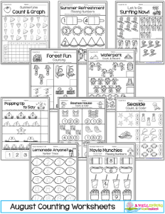 Counting Worksheets for Kindergarten by Month | A Wellspring