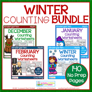 Kindergarten Counting Worksheets Four Seasons | A Wellspring